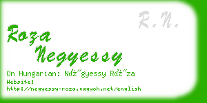 roza negyessy business card